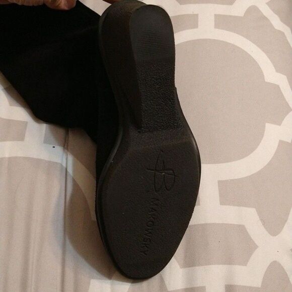 Makowsky faux fur black suede boots size 8 Y2k City - Picture 5 of 5